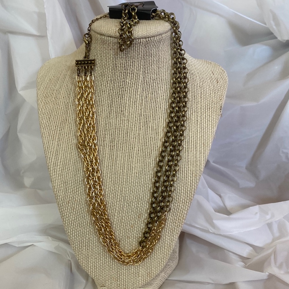 Paparazzi Gold/Bronze Necklace and earrings